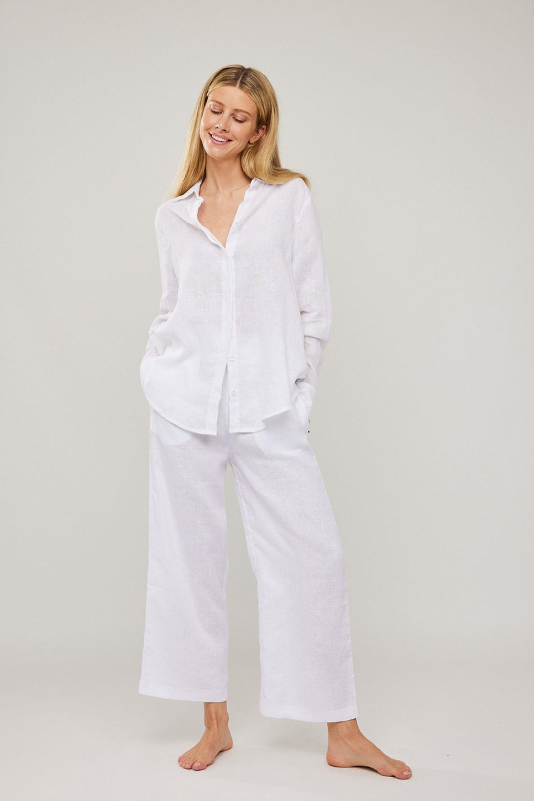 Livia Linen Shirt- White