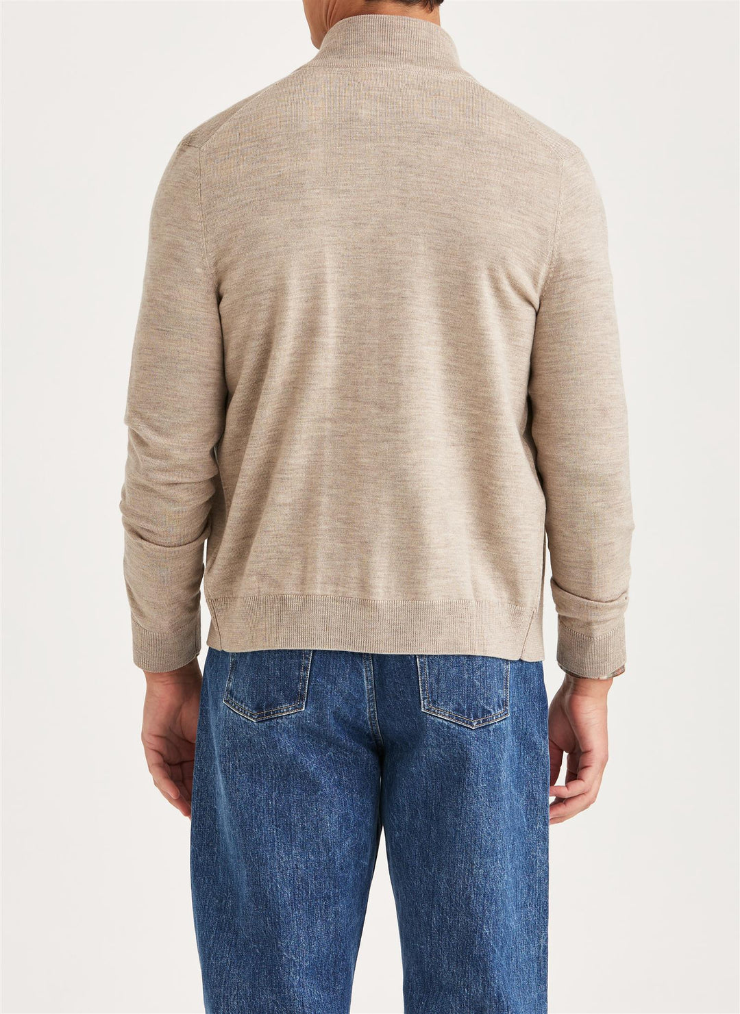 Merino Zip Cardigan Khaki