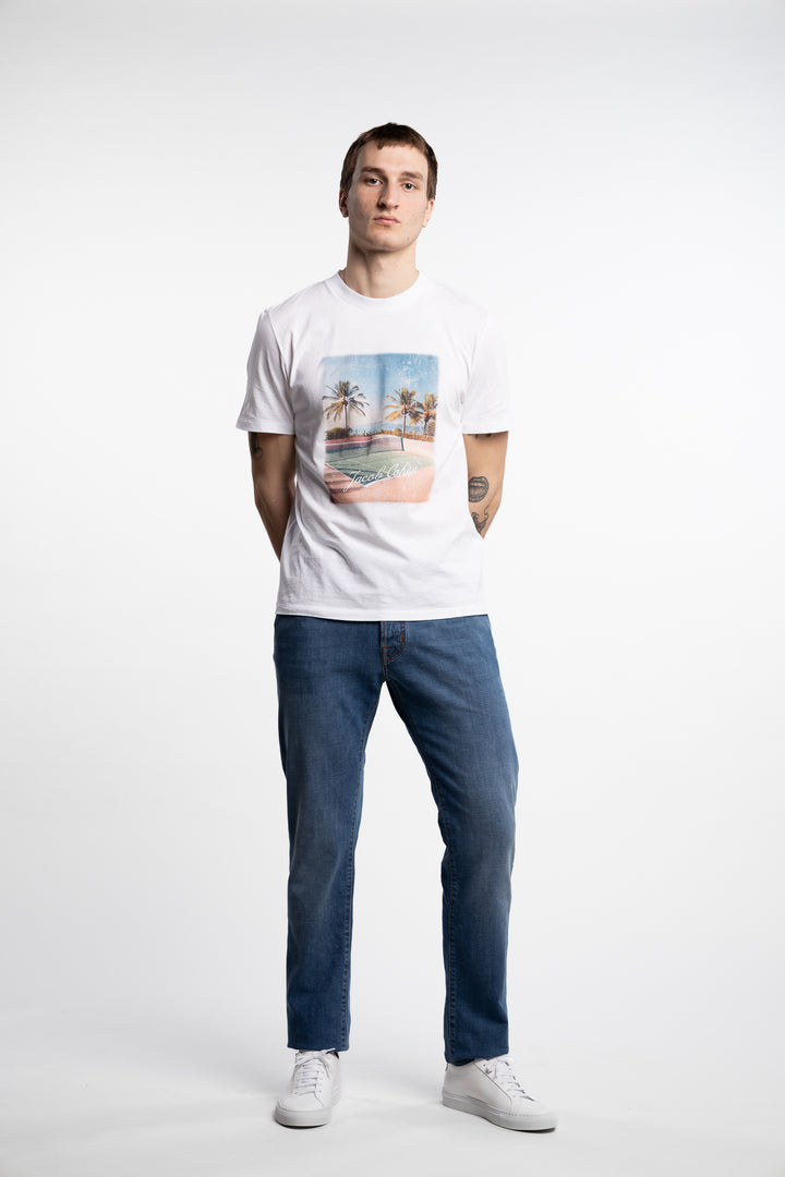 Cotton Jersey Crewneck T-Shirt White