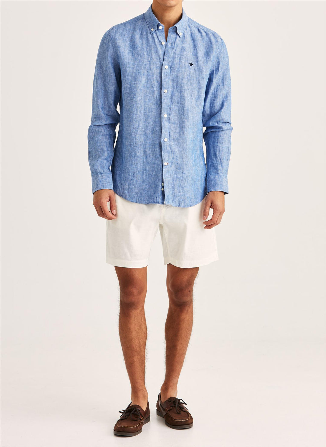 Douglas Classic Fit Linen Shirt Blue
