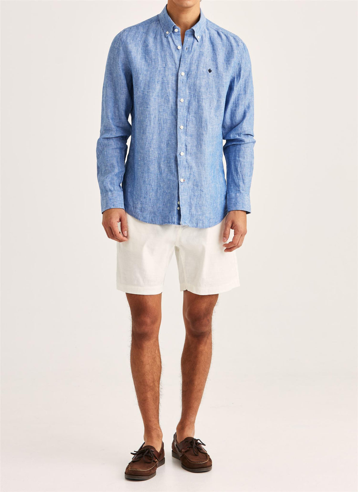 Douglas Classic Fit Linen Shirt Blue