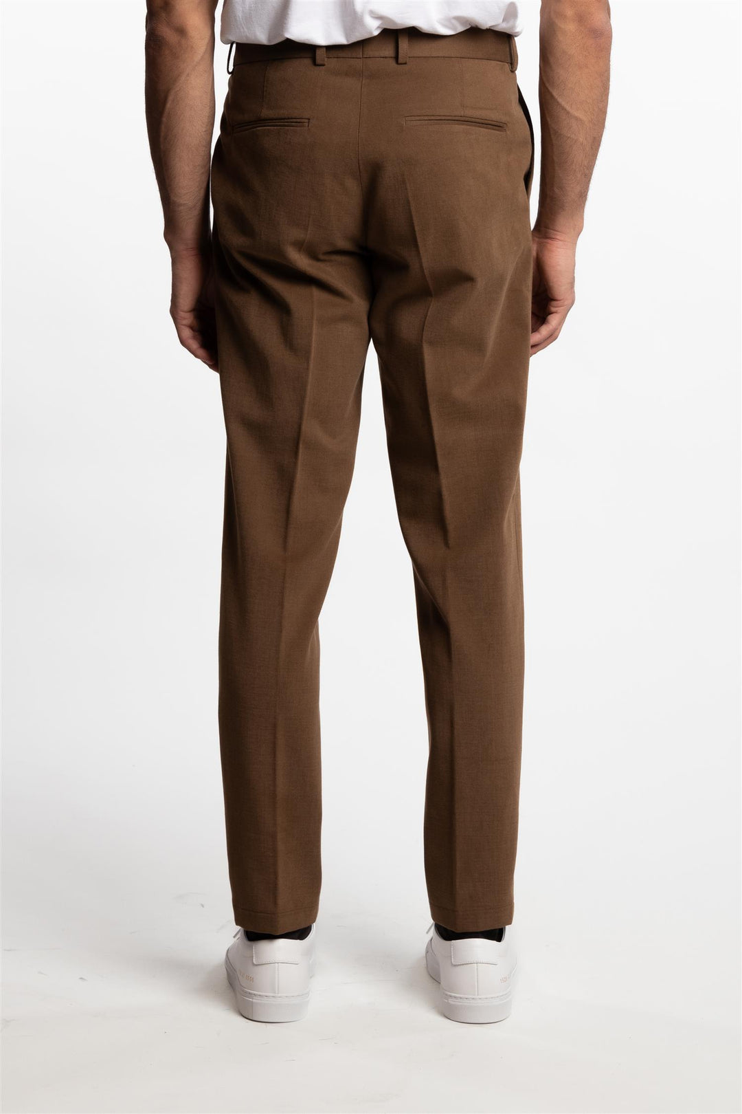 Parma Pleated Cotton Chinos Gold Brown