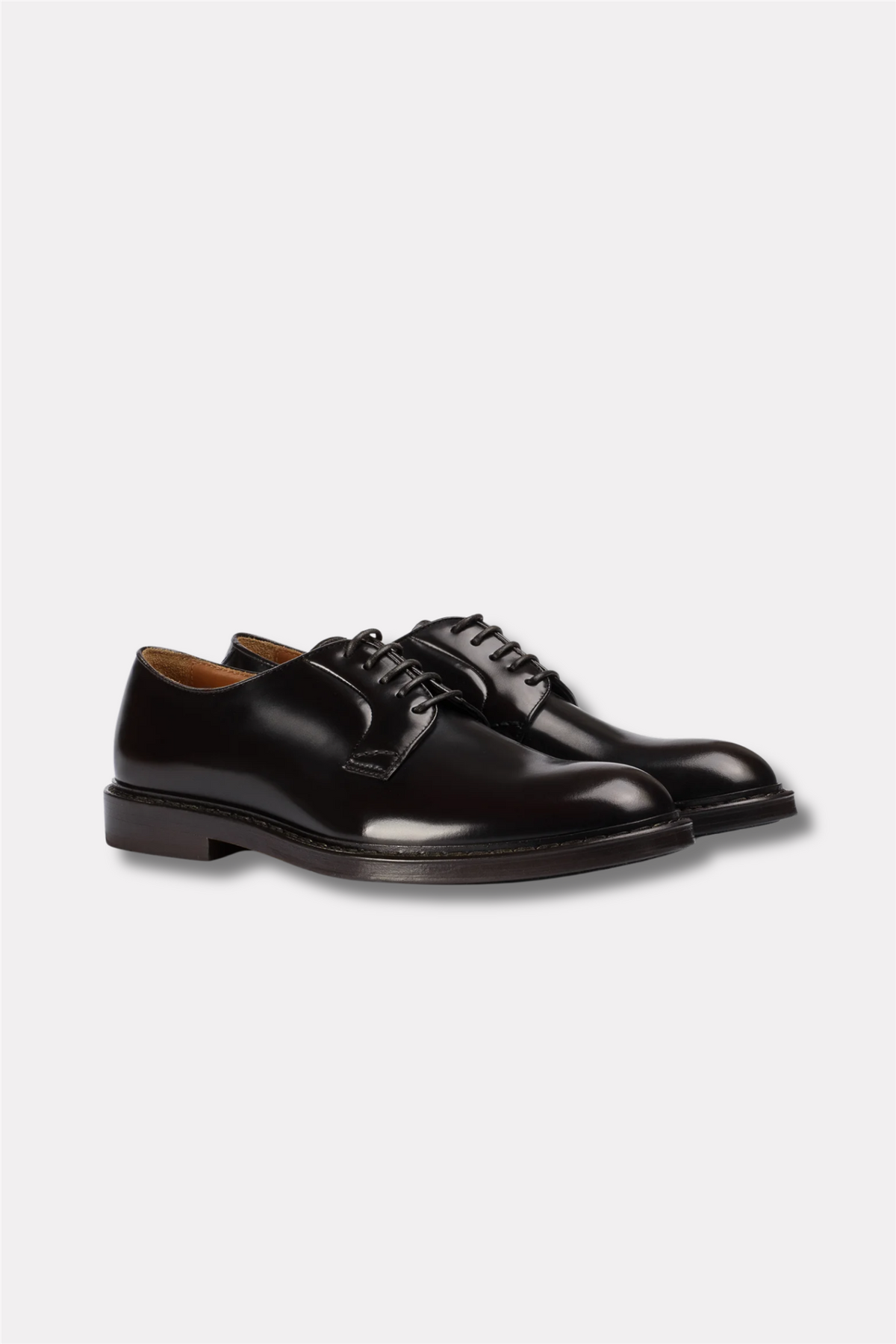 Brown Leather Derby Lace-Up