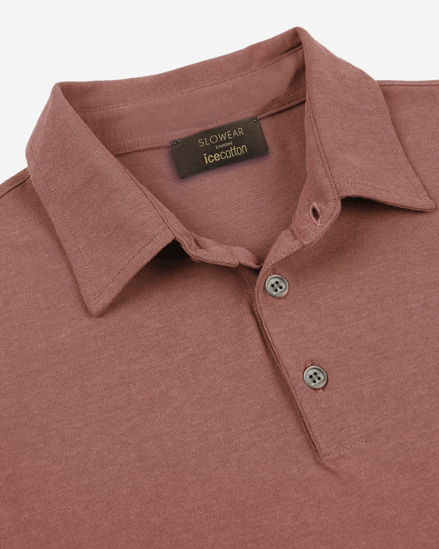 Ice Cotton Short Sleeve Polo Shirt Old Pink
