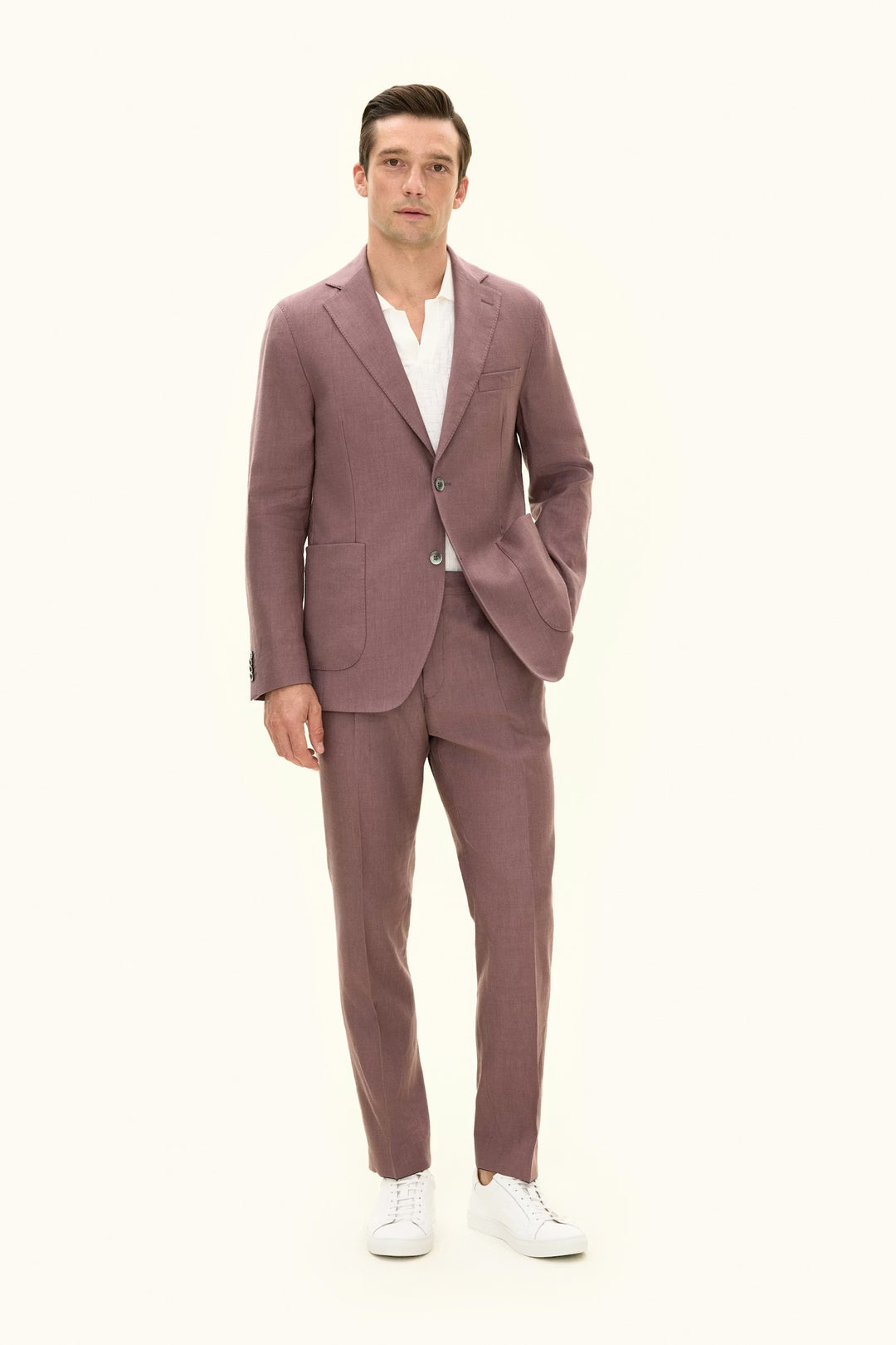 Ferry Patch Soft Linen Blazer Purple