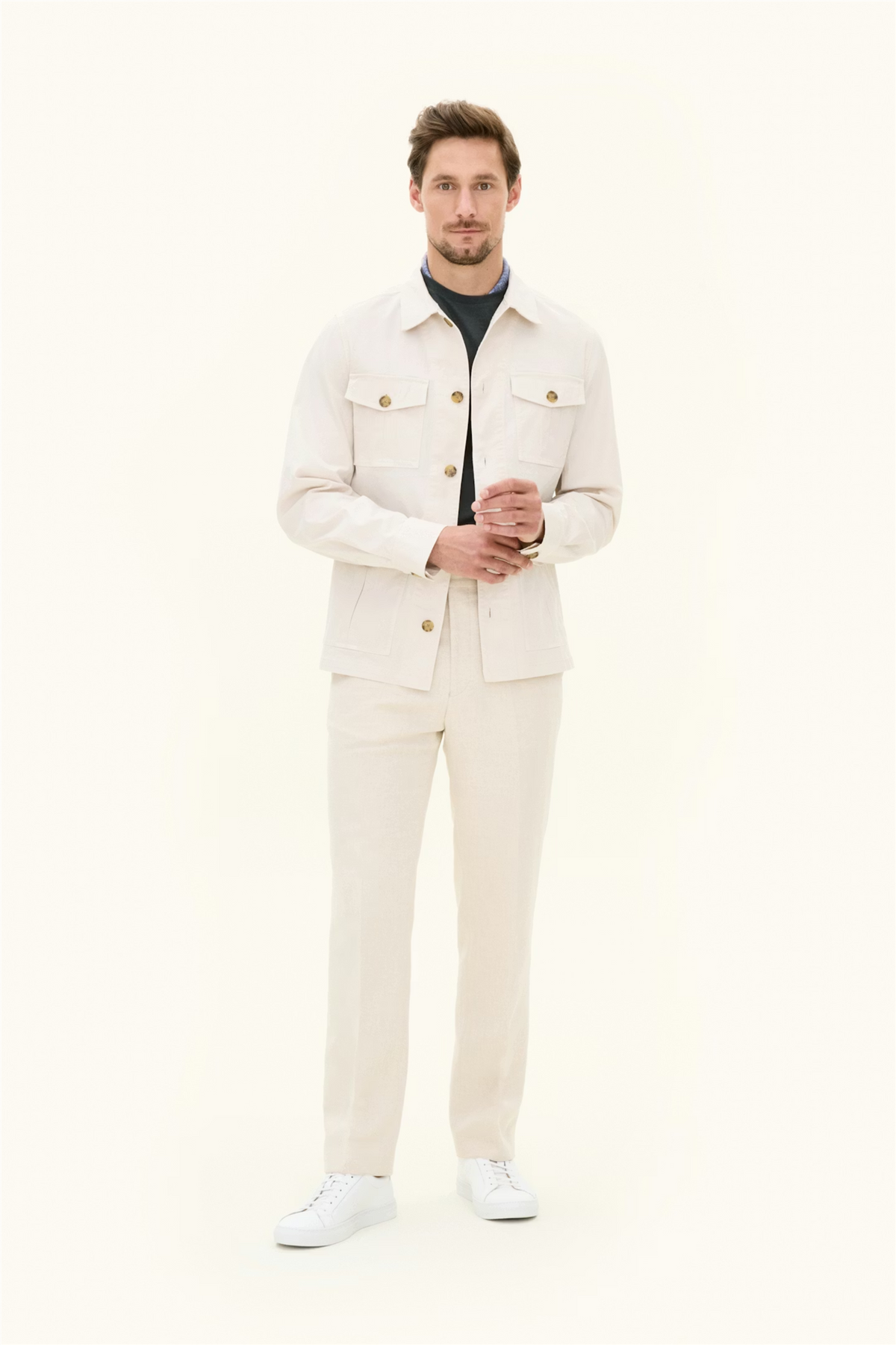 Safari Shirt Jacket Creme White