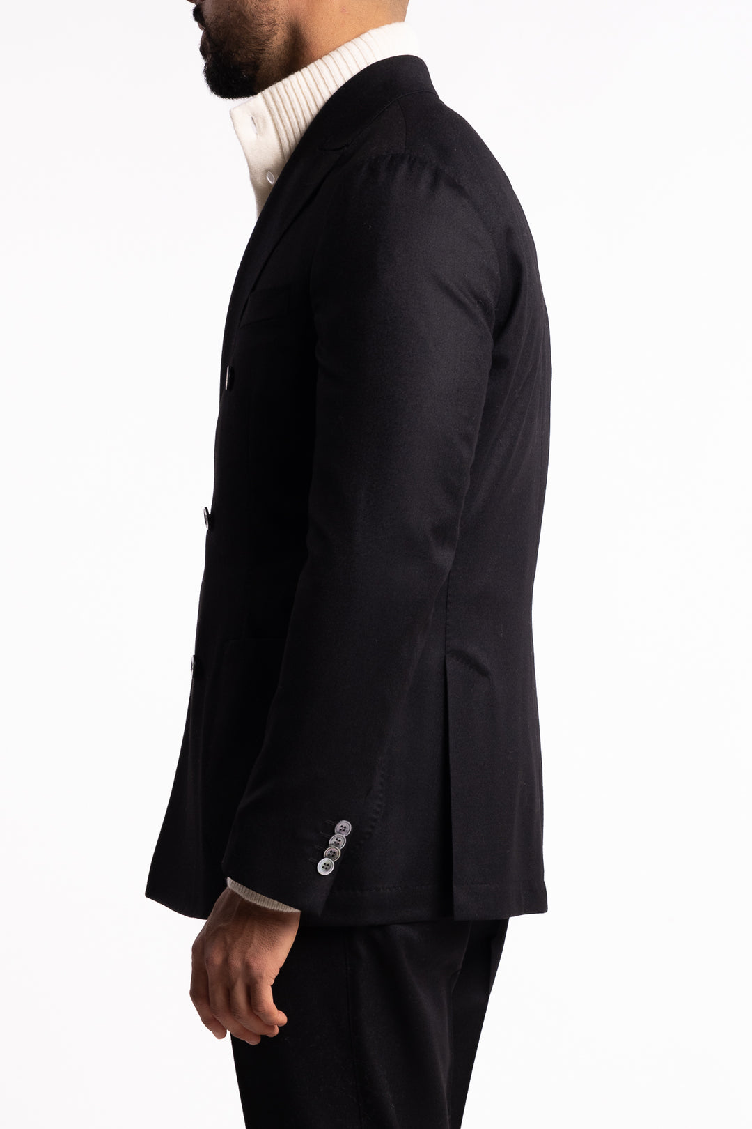 Vicenza DB Flannel Blazer Black
