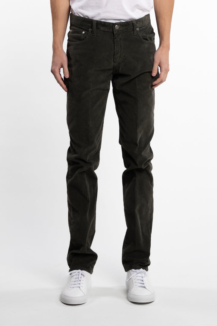 Cotton Corduroy 5-Pocket Pants Forrest Green