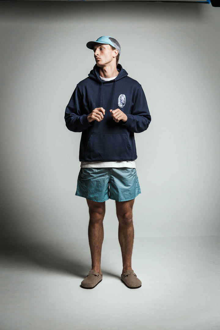 Thumbprint Hooded Sweatshirt Navy