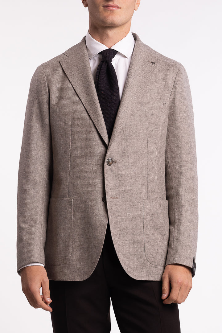 Virgin Wool/Cashmere Slim Fit Blazer Grey