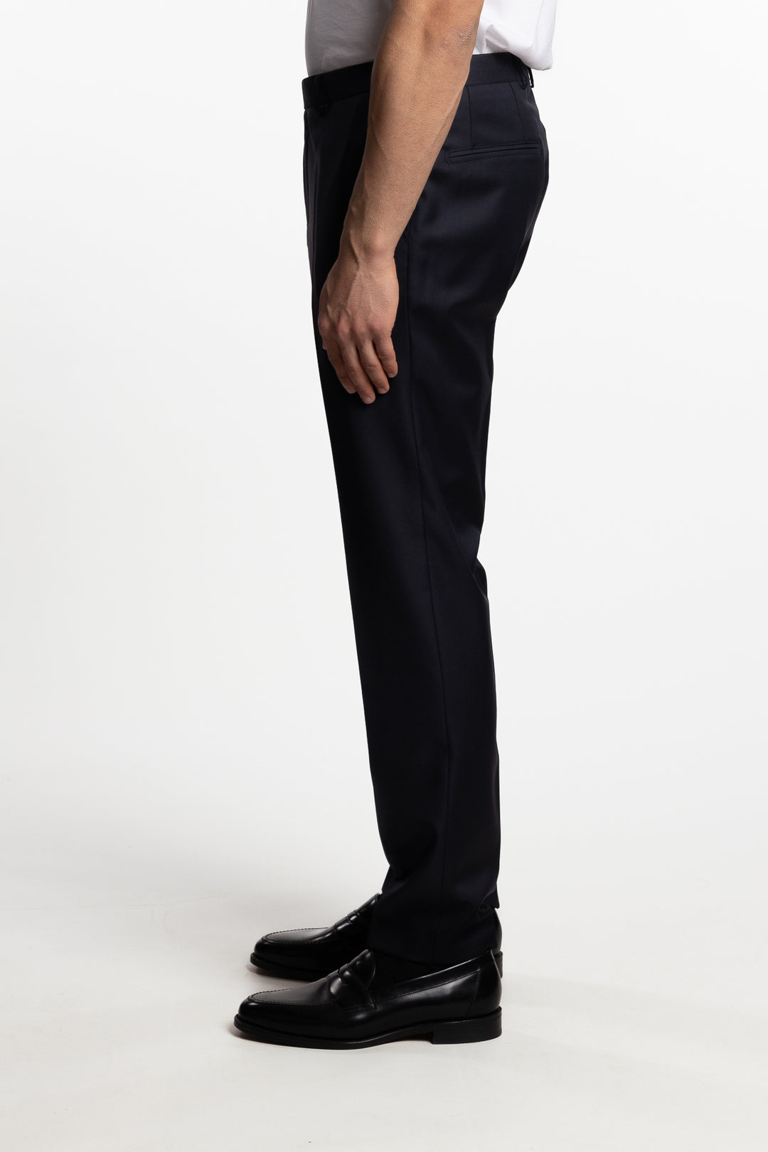 Palermo Slim Fit Wool Trousers Ink Blue