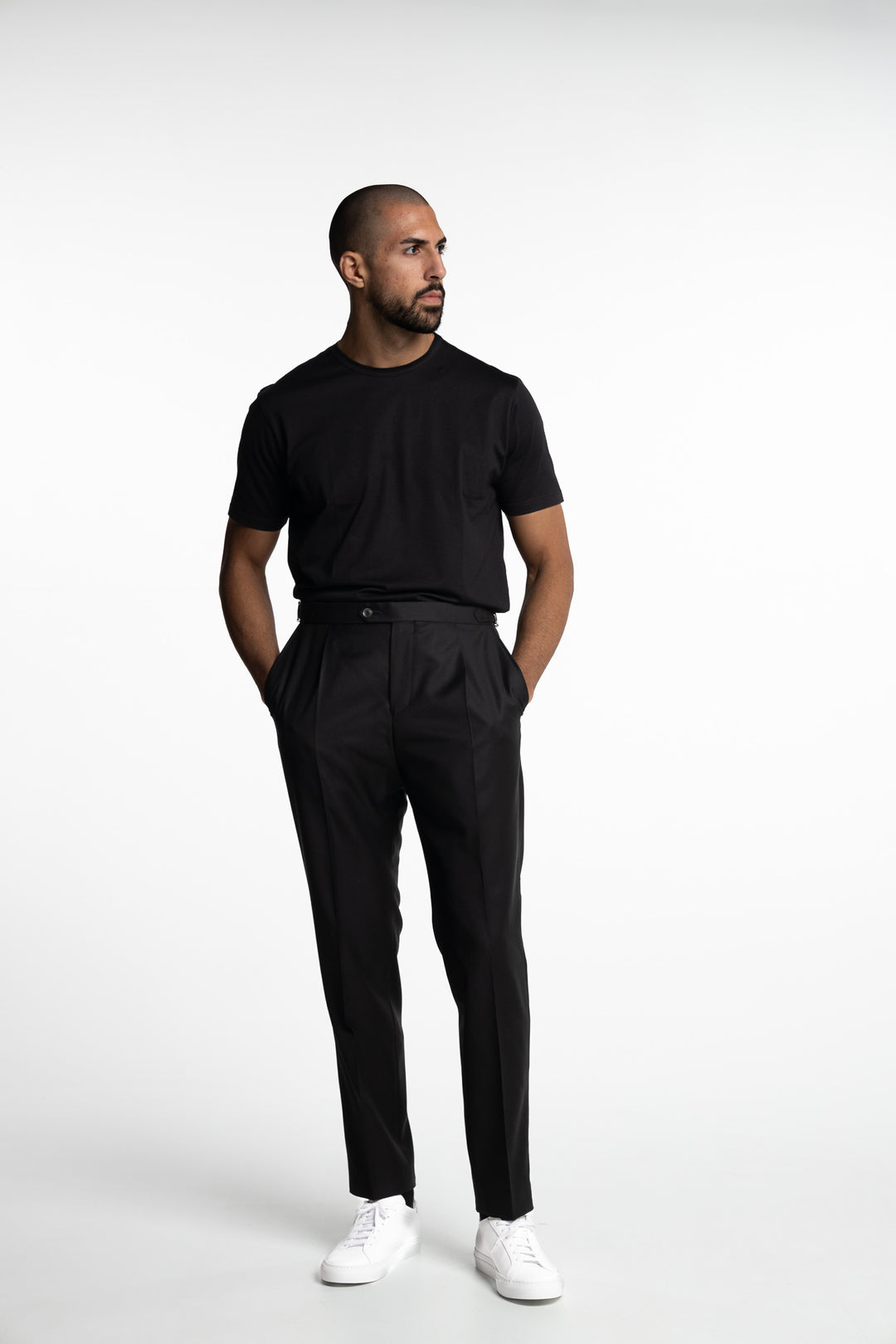 Prato Pleated Wool Trousers Black