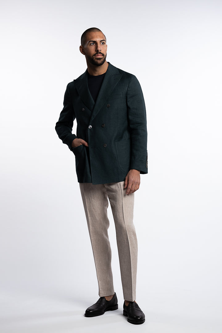 Farris Linen Patch Soft Blazer Green