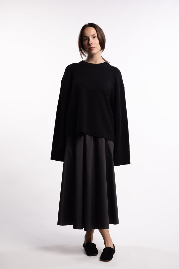 Crewneck Lounge Sweater - Jet black