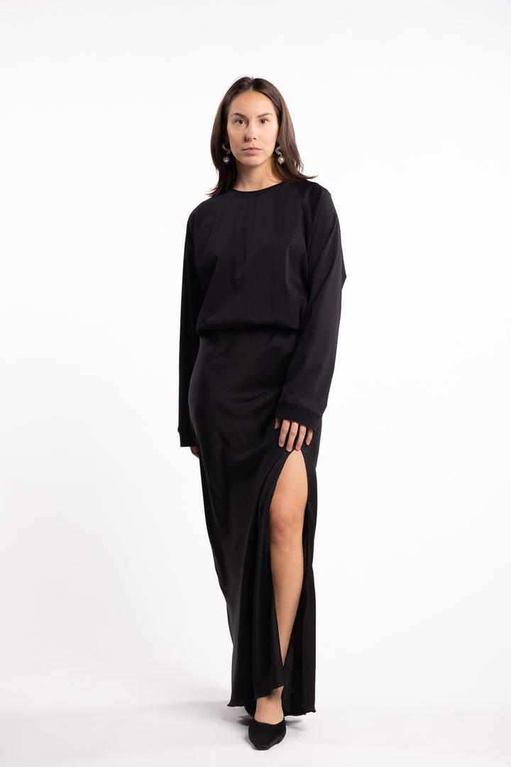 Thelma LS Cotton Tee- Black