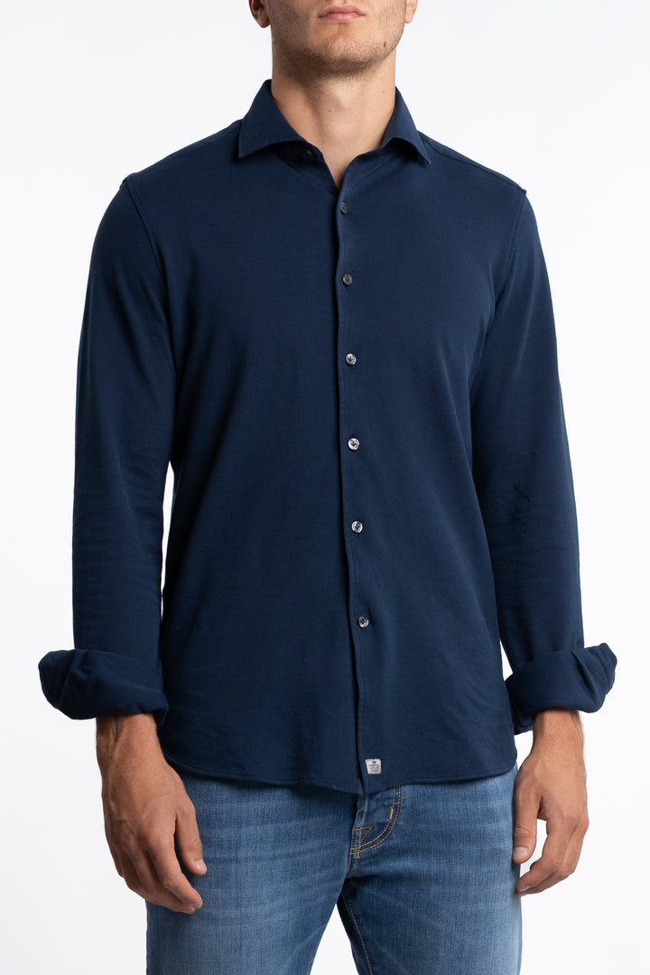 Jersey Cotton Shirt Navy