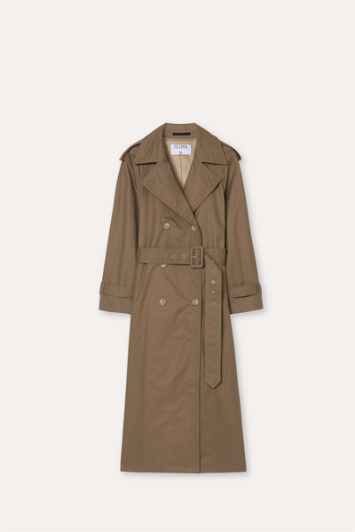 Cotton Trench Coat Taupe Beige