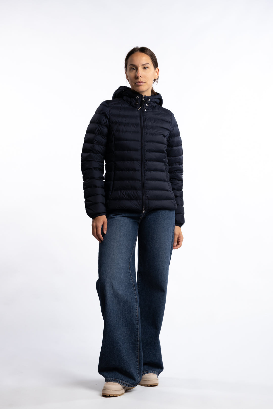 Genie Hooded Down Jacket- Blue Navy