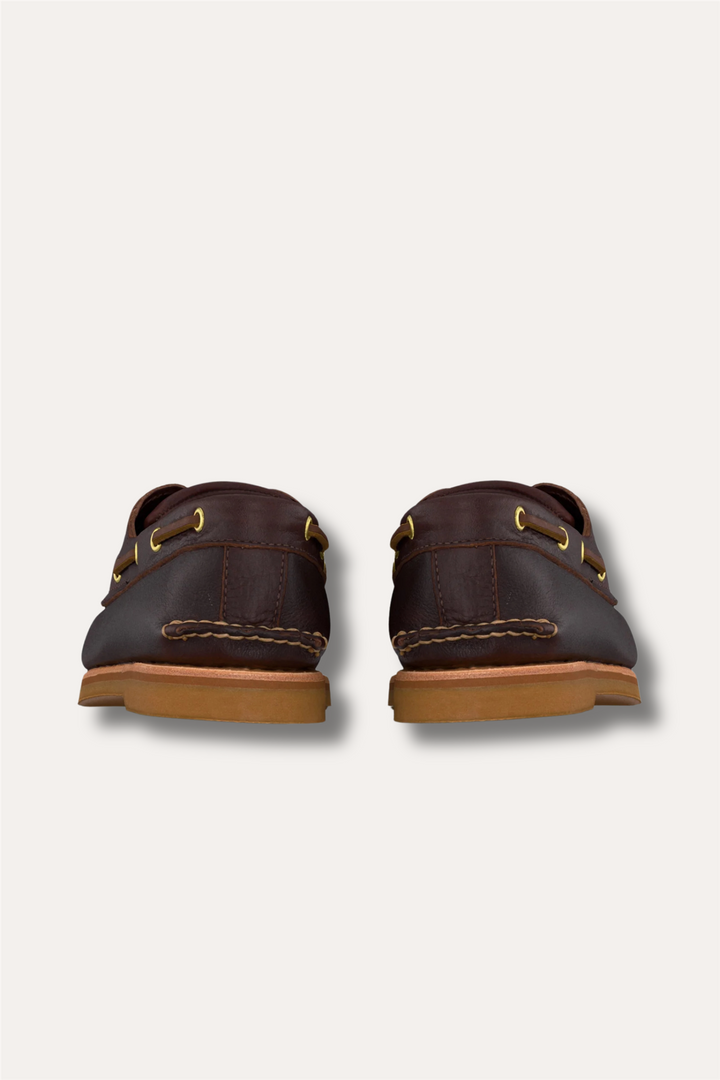 Crafted Eye Boat Shoe Dark Brown Full Grain