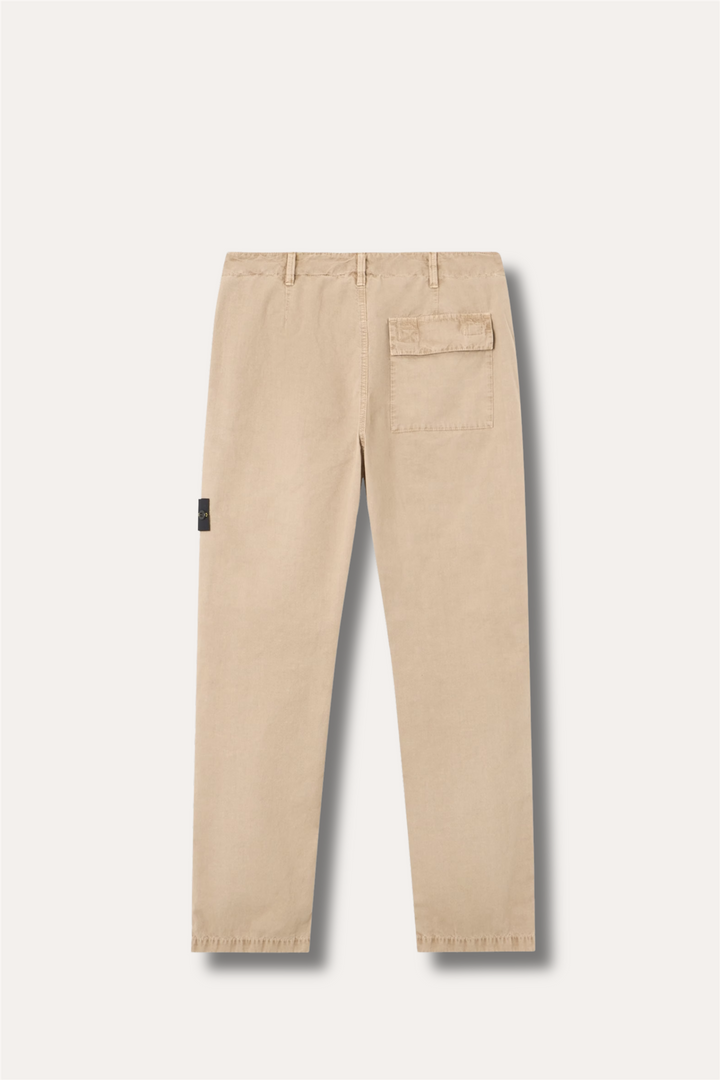 3100044 Regular-fit chino trousers Brushed Organic Cotton Canvas 'Old' Effect Beige