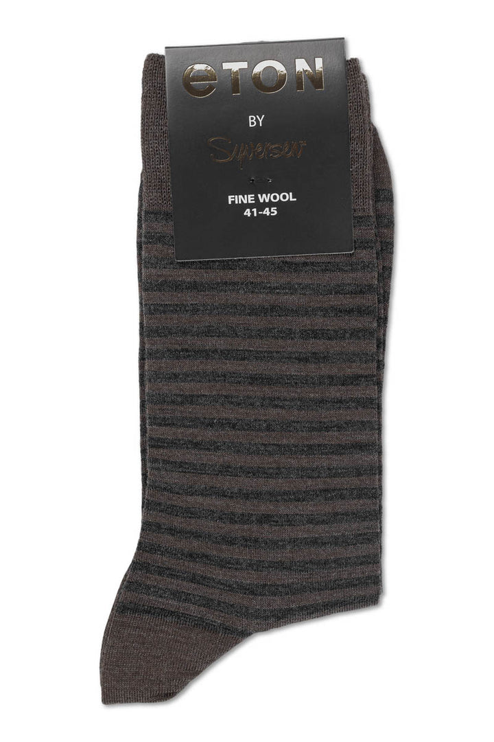 Fine Wool Small Stripes Brown/Antracite