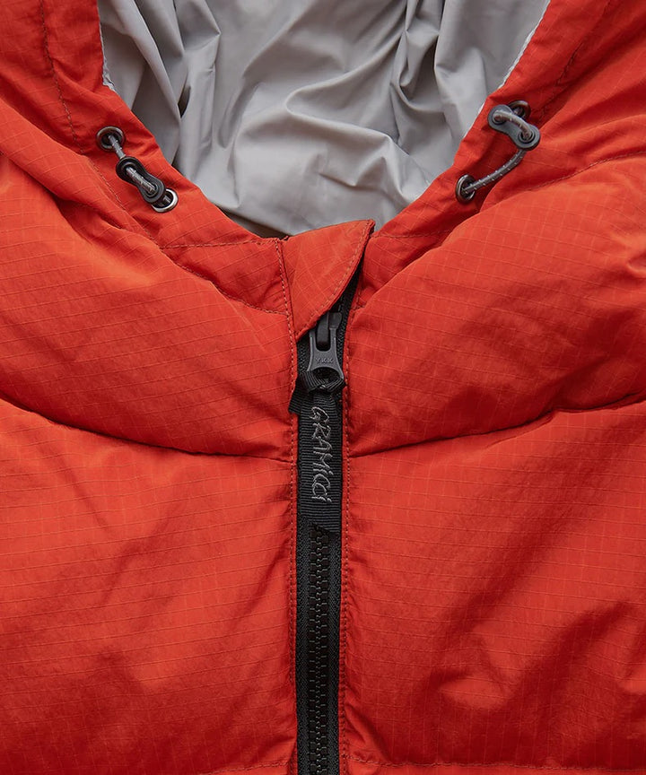 Down Puffer Hooded Jacket Burnt Red