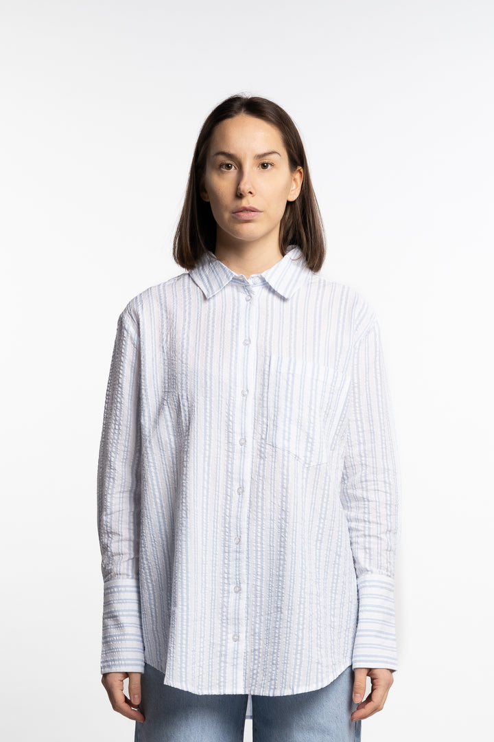 Bibi Crepe Shirt- Light Blue