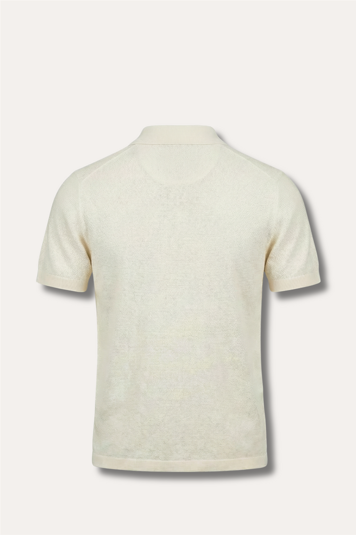Structured Cotton Polo Ecru