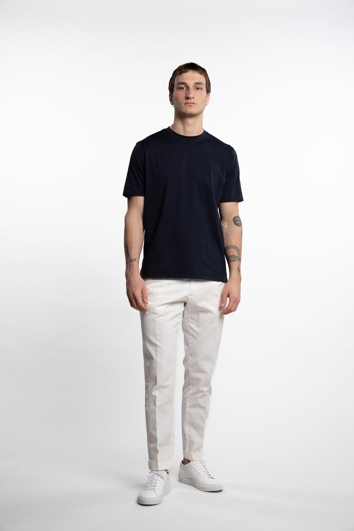 Filo Di Scozia Cotton T-Shirt Navy