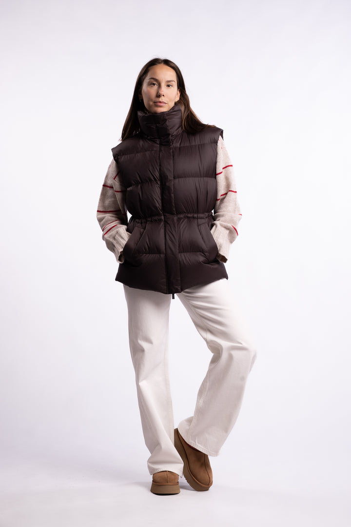 Lenox Down Vest - Dark Brown