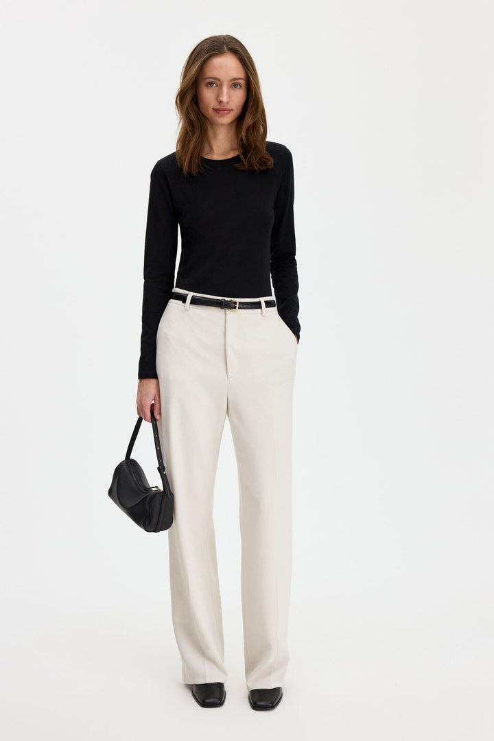 Cotton Stretch Long Sleeve- Black