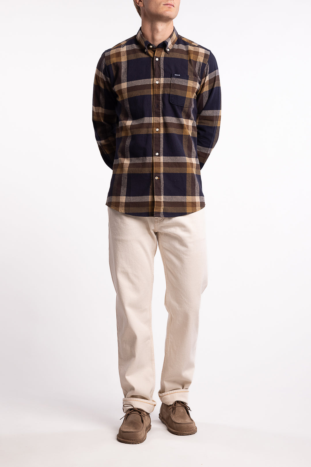 Folley Tailored Checked Shirt Navy