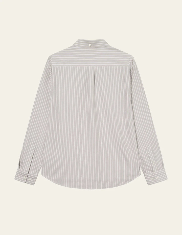 Konrad Striped Oxford Shirt Dark Sand