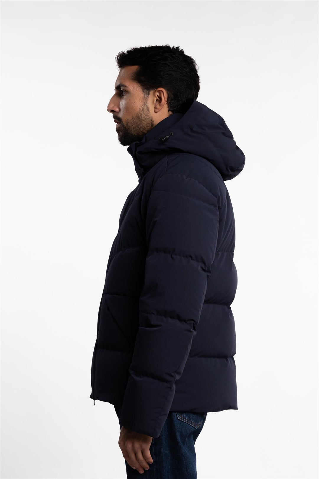 Woven Down Jacket Navy