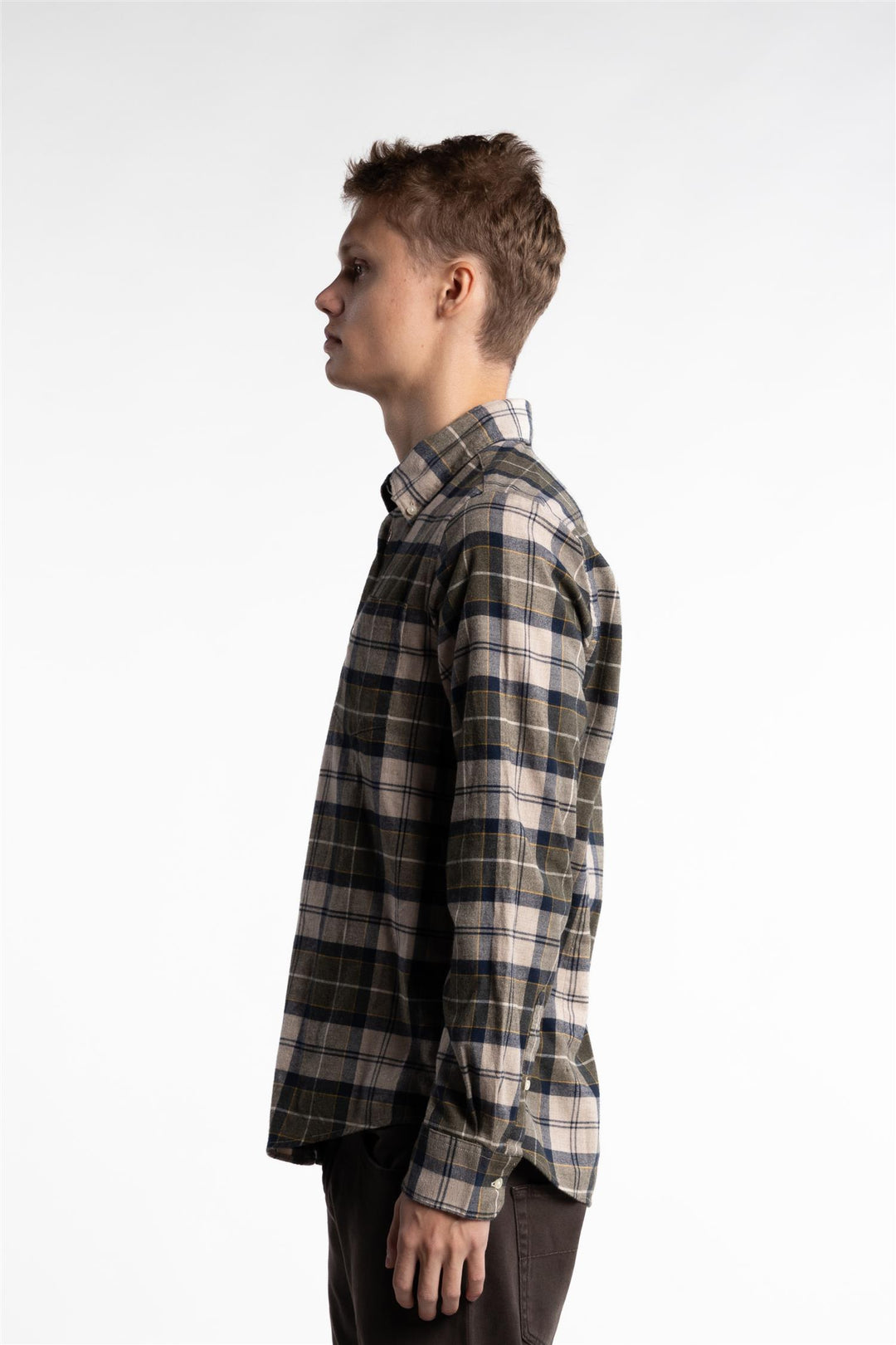 Fortrose Tailored Fit Shirt Forest Mist Tartan