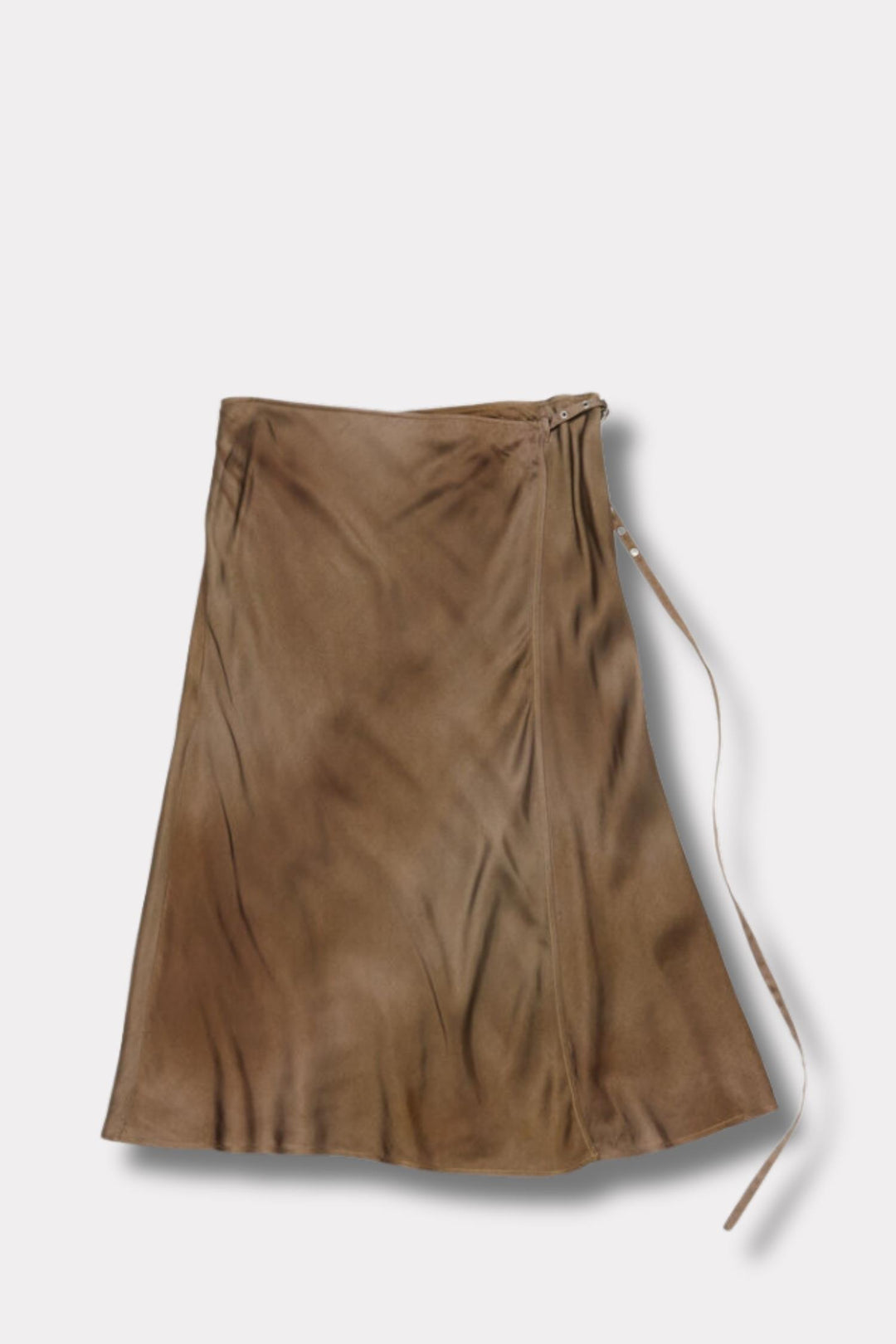 Satin Wrap Skirt- Golden Brown