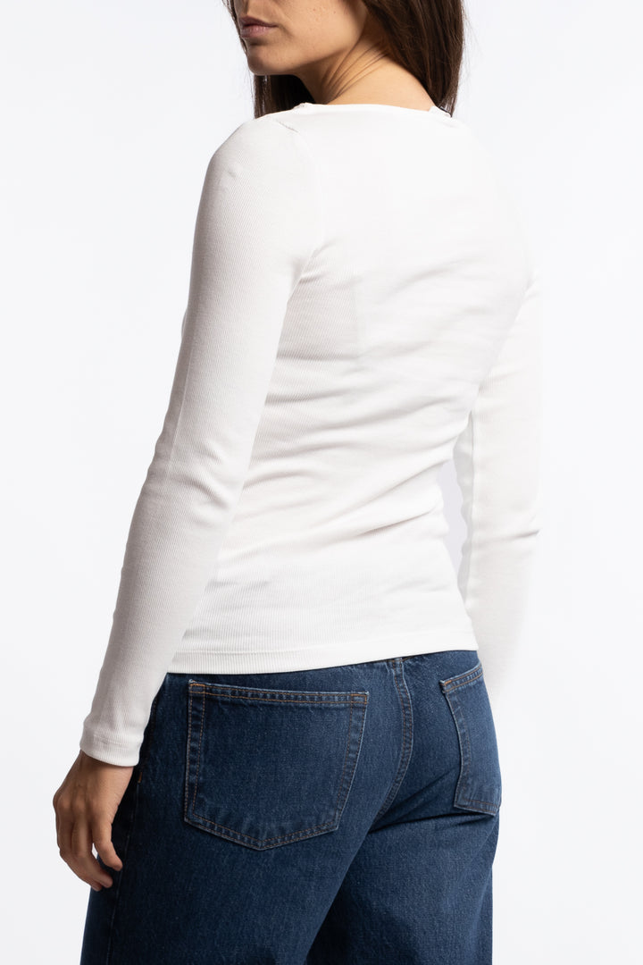 Petronella Rib Boatneck- Off-White