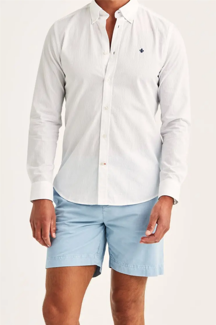 Seersucker Shirt Slim Fit White
