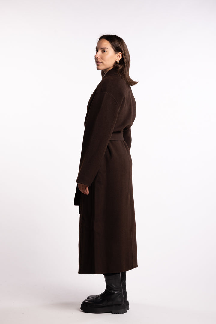 Double Wrap Coat- Molé Brown