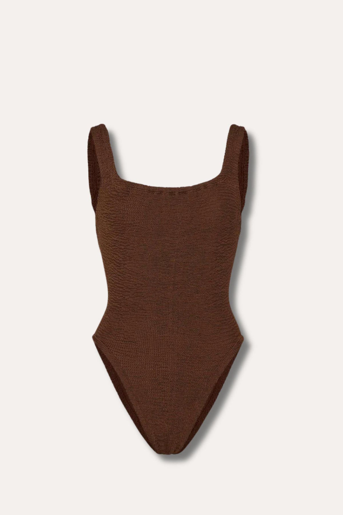 Square Neck Swim- Metallic Chocolate