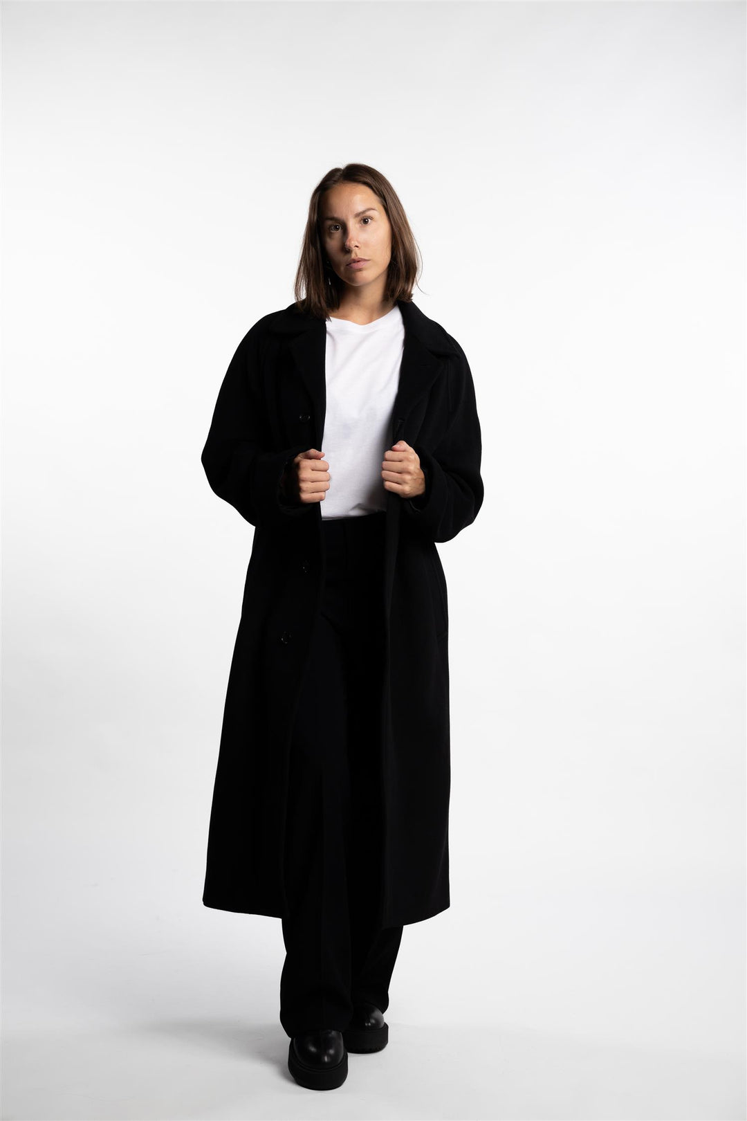 Wool Carcoat- Black