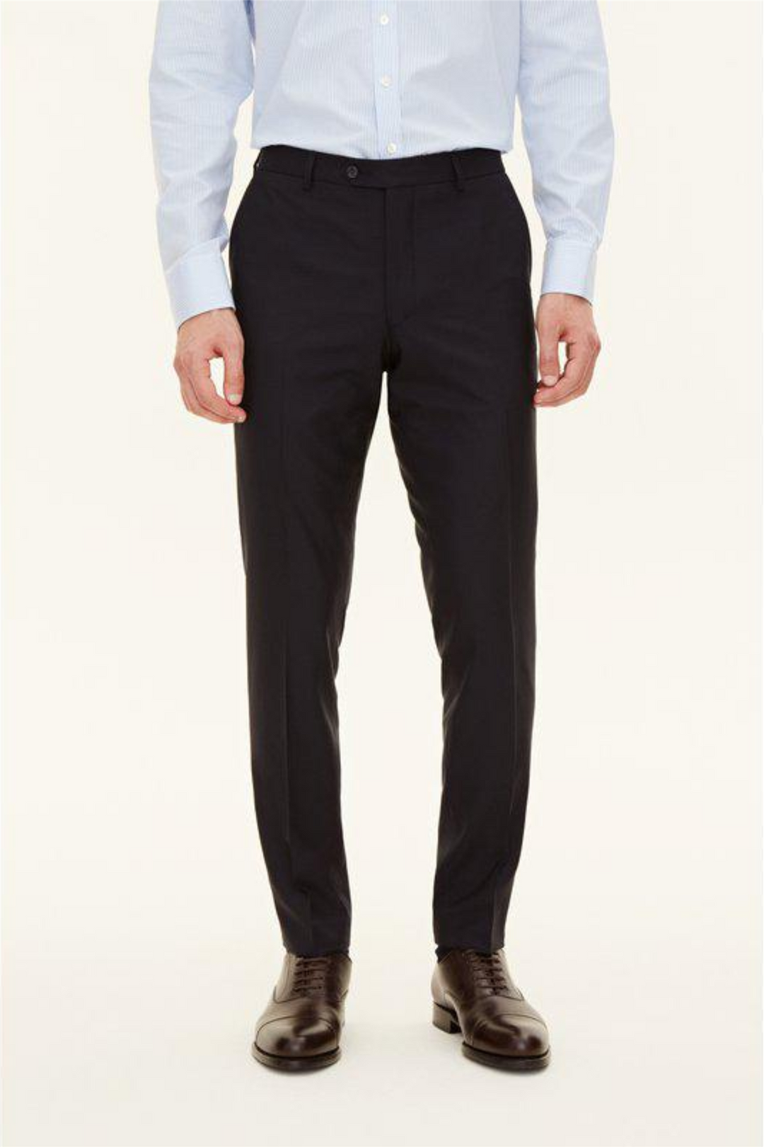 Denz Slim Fit Wool Trousers Navy
