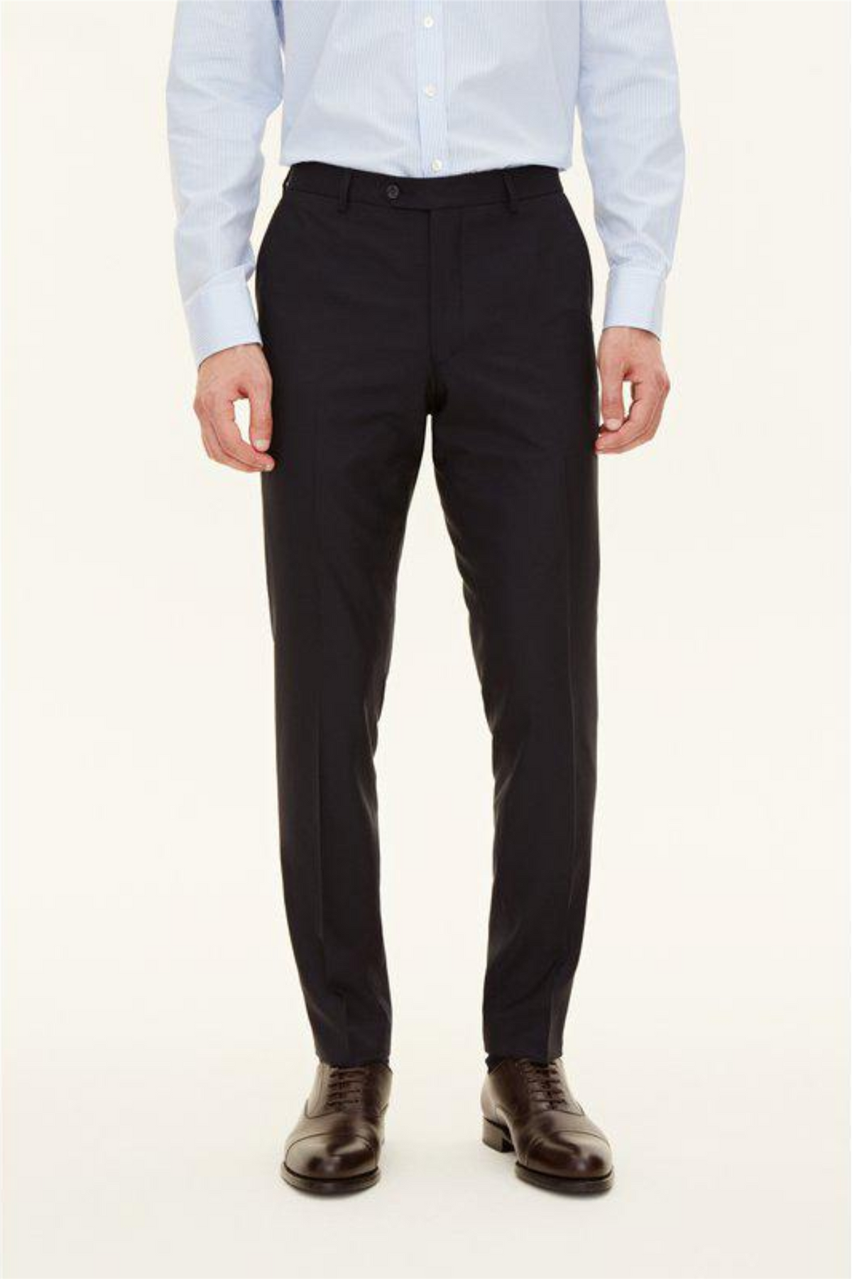 Denz Slim Fit Wool Trousers Navy