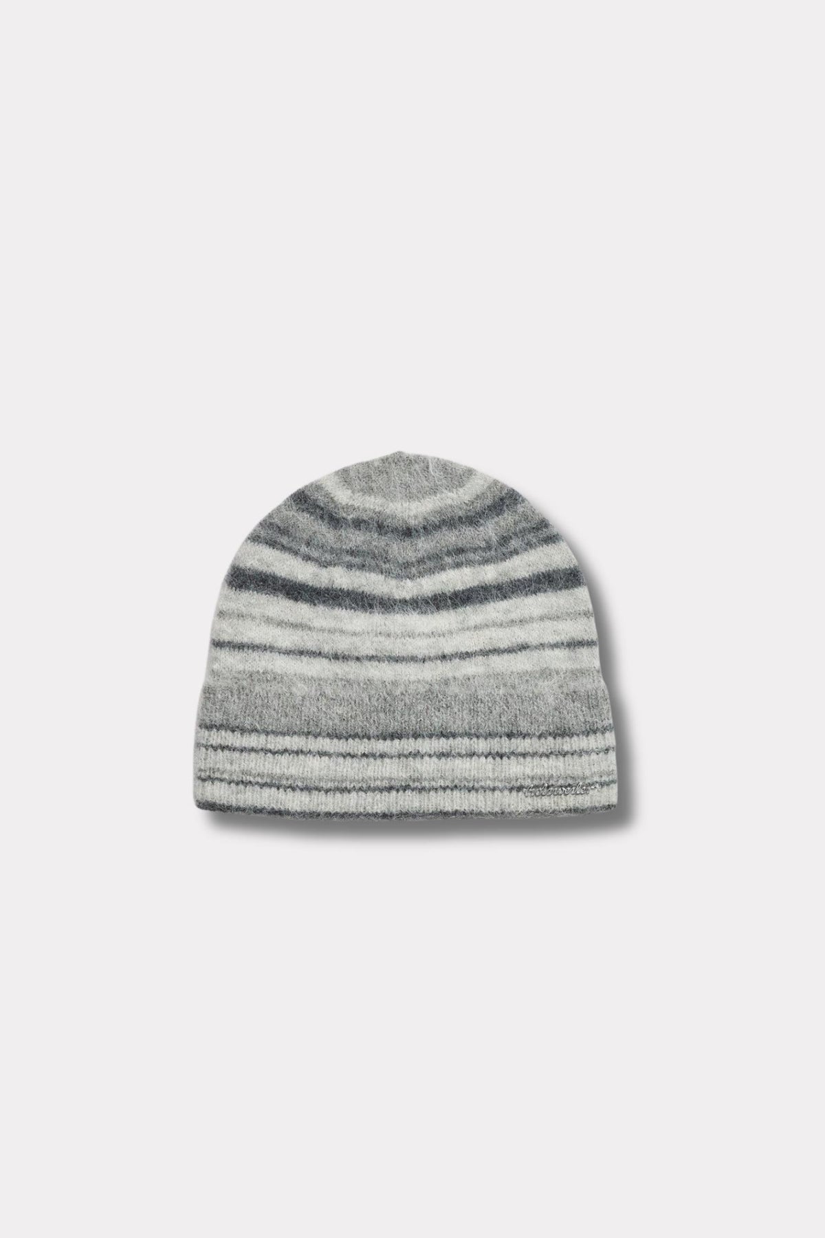 Fluffy Stripe Beanie - Grey Stripe