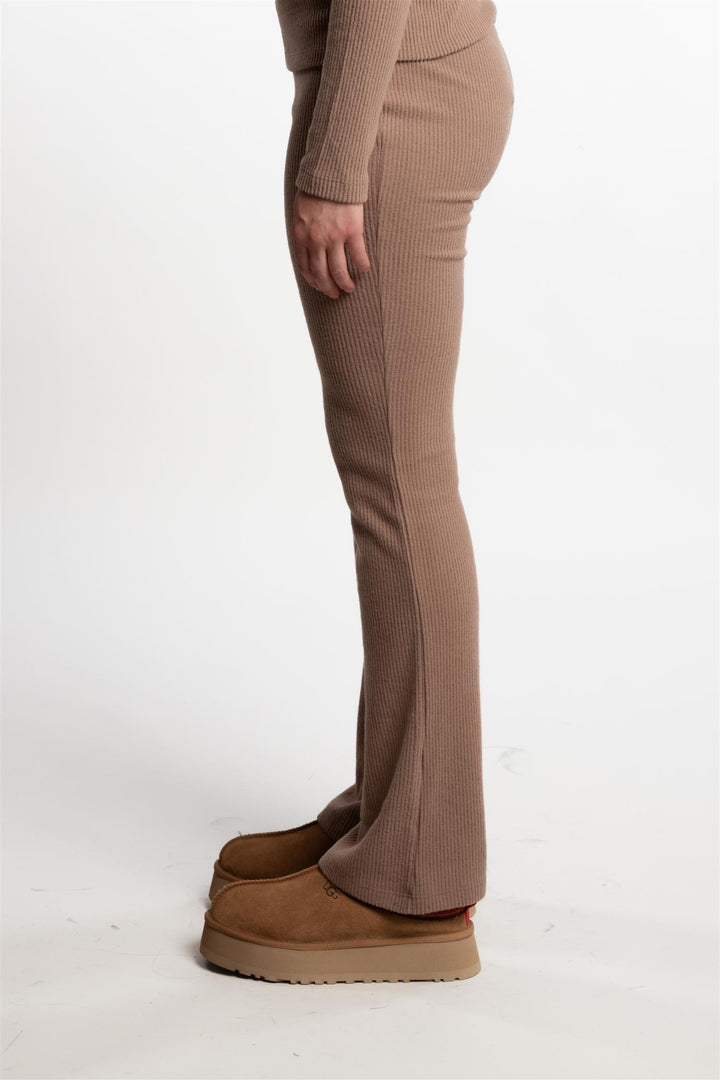 Daniela Rib Trouser- Brown Melange