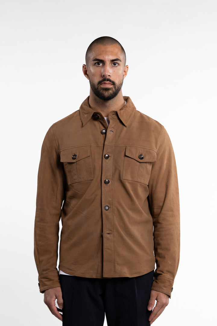 Overshirt Lamb Suede Light Brown