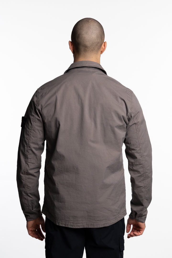 Supima® Cotton Twill Stretch-TC Garment Dyed Overshirt Beige