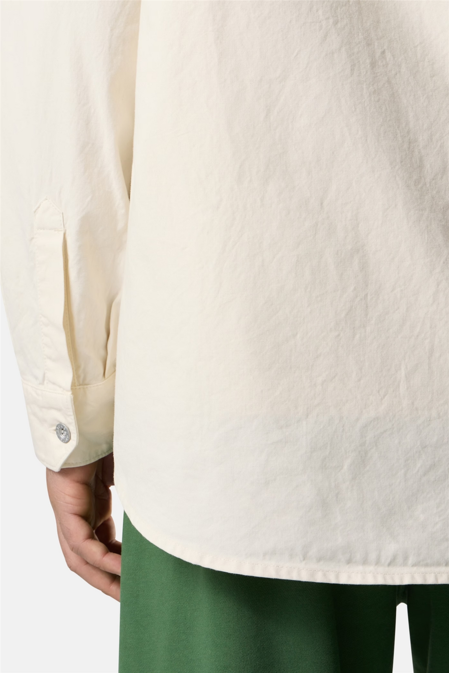 1200029 Regular-fit Overshirt With Stone Island Marina Embroidery Ivory