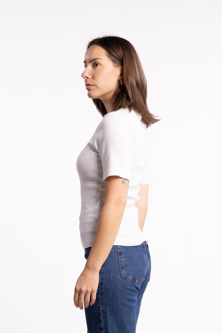 Pippa Rib Tee- Off-White