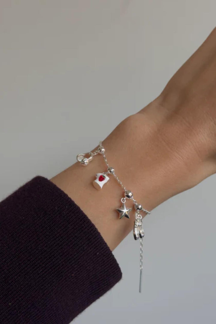 Charm bracelet silver -M/L